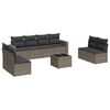vidaXL Set canapele de grădină, 9 piese, cu perne, gri, poliratan