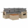 vidaXL Set canapele de grădină, 5 piese, cu perne, bej, poliratan