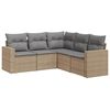 vidaXL Set canapele de grădină cu perne, 5 piese, bej, poliratan