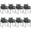 vidaXL Set mobilier de masă, 9 piese, negru, ratan PVC