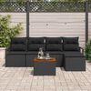 vidaXL Set de canapele pentru grădină 6 pcs Negru
