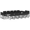 vidaXL Set mobilier de grădină cu perne, 15 piese, negru, poliratan