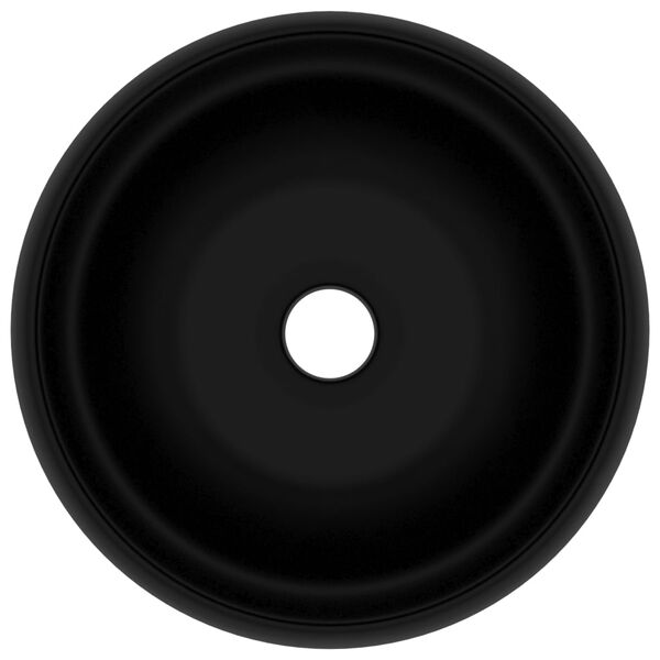 vidaXL Chiuvetă baie lux, negru mat, 40x15 cm, ceramică, rotund