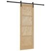 vidaXL Ușă glisantă Natural și Negru 73,5 x 211 cm Lemn masiv de pin