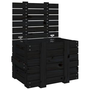 vidaXL Cutie de depozitare, negru, 58x40,5x42 cm, lemn masiv de pin