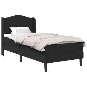 vidaXL Cadru de pat cu headboard Negru 90 x 190 cm Piele artificială