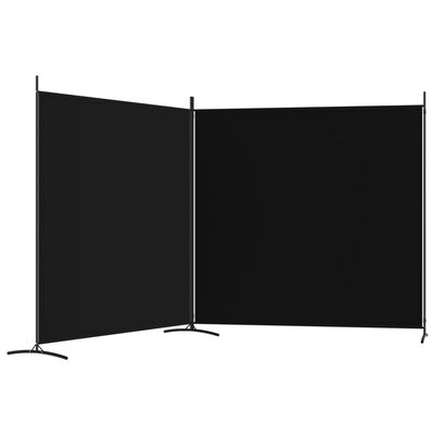 vidaXL Paravan de cameră cu 2 panouri, negru, 348x180 cm, textil
