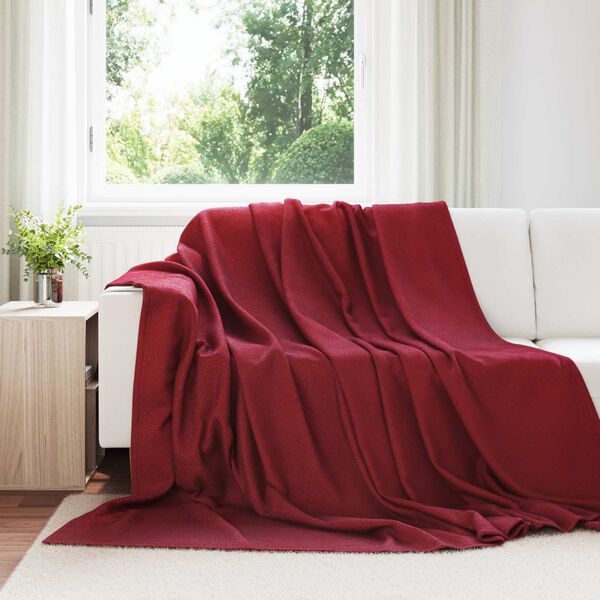 vidaXL Pături de aruncat 6 pcs Roșu Bordeaux 240 x 220 cm Molton