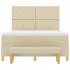 vidaXL Pat cu arcuri cu saltea cu headboard Crem 160 x 200 cm țesătură