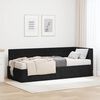 vidaXL Cadru de pat colțar cu saltea cu headboard 2 pcs Negru Catifea