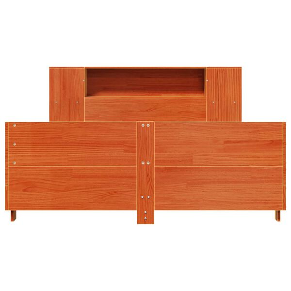 vidaXL Cadru de pat fără saltea, maro ceruit 150x200 cm lemn masiv pin