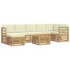 vidaXL Set de canapele de exterior 8 buc. Alb și crem Poliester