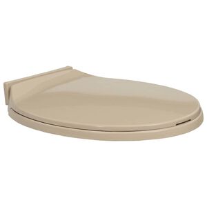 vidaXL Capac WC cu &icirc;nchidere silențioasă, bej, oval