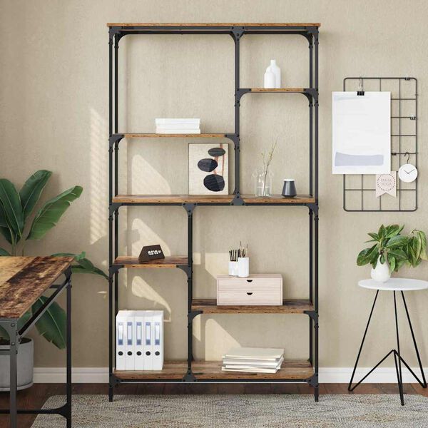 vidaXL Raft pentru cărți Lemn vechi 99 x 35,5 x 176 cm Lemn compozit