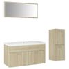 vidaXL Set mobilier de baie, stejar sonoma, lemn prelucrat