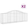 vidaXL Coșuri gabion arcuite 2 buc, 200x30x60/80 cm, fier galvanizat