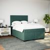 vidaXL Pat box spring cu saltea, verde închis, 140x190 cm, catifea
