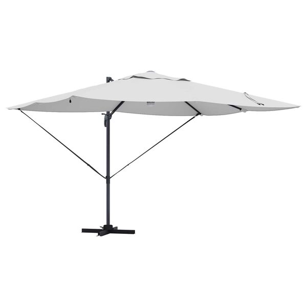 vidaXL Parasol Roma cu Picior Încărcat Bej și negru 352 x 251 x 265 cm