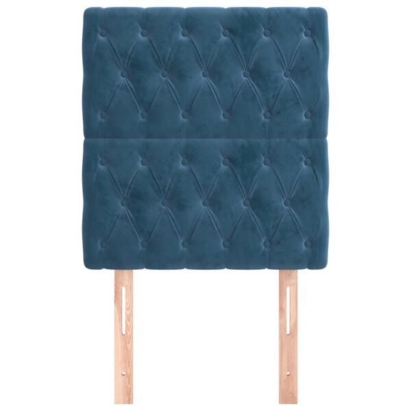 vidaXL Tăblie de pat albastru &icirc;nchis 80x7x118/128 cm catifea