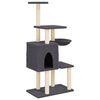 vidaXL Ansamblu de pisici, st&acirc;lpi din funie sisal, gri &icirc;nchis, 131 cm
