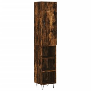 vidaXL Dulap &icirc;nalt, stejar fumuriu, 34,5x34x180 cm, lemn prelucrat