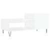 vidaXL Măsuță de cafea, alb extralucios, 100x50x45 cm, lemn compozit