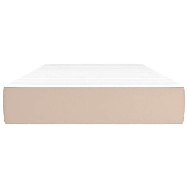 vidaXL Saltea cu arcuri buzunar, fermitate medie, cappuccino, 100x200x20 cm, piele eco