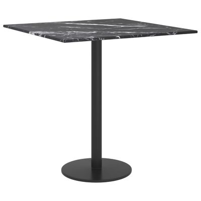 vidaXL Blat masă negru 40x40 cm 6 mm sticlă securizată design marmură