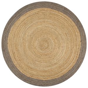 vidaXL Covor manual cu margine gri, 90 cm, iută