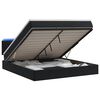vidaXL Pat Ottoman cu Saltea și LED Negru 140 x 190 cm Catifea