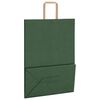 vidaXL Pungi de h&acirc;rtie 50 buc cu m&acirc;nere verde 32x17x44 cm