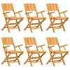vidaXL Scaune pliabile 6 buc 55x61x90 cm lemn masiv de tec