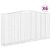 vidaXL Coșuri gabion arcuite, 6 buc 400x50x200/220 cm, fier galvanizat