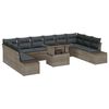 vidaXL Set de canapele pentru grădină cu pernă Manual 11 pcs Gri
