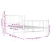 vidaXL Cadru de pat metalic cu tăblie de cap/picioare, alb, 80x200 cm