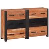 vidaXL Bufet 3 buc. Maro 110 x 30 x 75 cm Lemn Solid de Acacia
