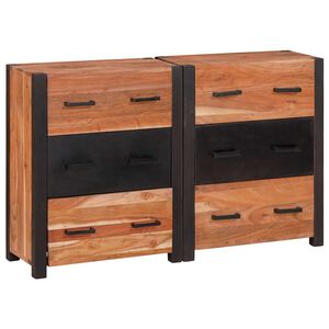 vidaXL Bufet 3 buc. Maro 110 x 30 x 75 cm Lemn Solid de Acacia