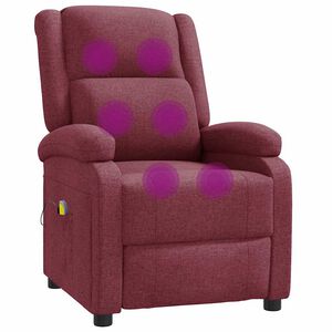 vidaXL Fotoliu de masaj spătar aripi, roșu vin, material textil