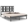 vidaXL Cadru de pat dublu, gri, 135x190 cm, lemn masiv