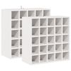 vidaXL Raft pentru vin 2 buc. Alb 56 x 25 x 56 cm Lemn de pin masiv