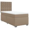 vidaXL Pat box spring cu saltea, cappuccino, 100x200cm piele ecologică