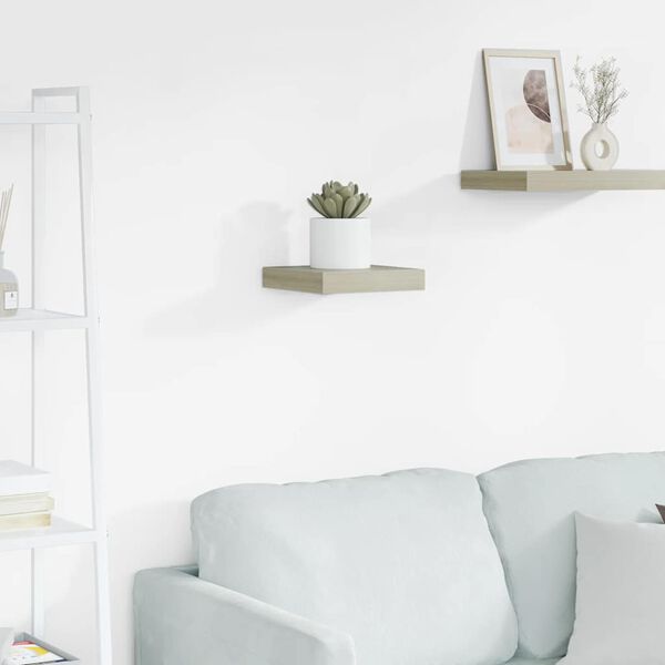 vidaXL Raft de perete suspendat, stejar, 23x23,5x3,8 cm, MDF