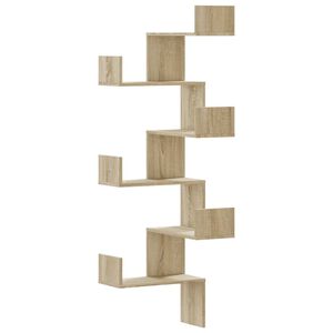 vidaXL Raft colțar perete stejar sonoma 45x45x147 cm lemn prelucrat