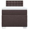 vidaXL Pat box spring cu saltea, maro &icirc;nchis, 90x200 cm, textil