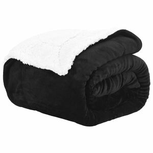vidaXL Pătură Negru 240 x 270 cm 3.17 kg Molton