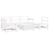 vidaXL Set canapea de grădină, 6 piese, alb, lemn masiv pin