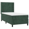 vidaXL Pat box spring cu saltea, verde &icirc;nchis, 90x190 cm, catifea