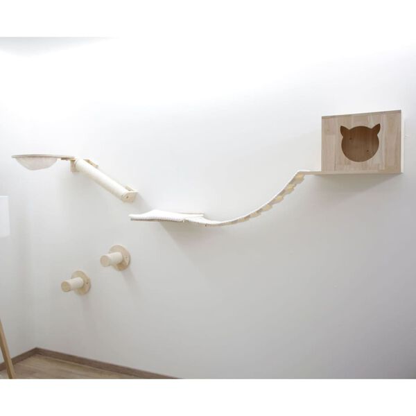 Kerbl Perete de cățărat pentru pisici Andes 52x40x32 cm natural și alb