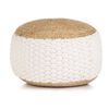 vidaXL Fotoliu pouf tricotat manual, iută și bumbac, 50 x 35 cm, alb