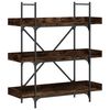 vidaXL Bibliotecă 3 niveluri, stejar fumuriu, 100x33x108,5 cm, lemn